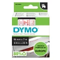 DYMO S0720850 D1 Label Cassette Tape, 19mm x 7m, Red/White