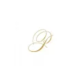 Caspari White Pearl & Gold Paper Linen Boxed Cocktail Napkins in Letter P - Pack of 30