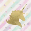 Creative Converting Unicorn Sparkle Foil Stamped Beverage Napkins 16-Pieces