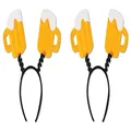 Beistle Beer Mug Boppers 2 Piece, OSFM, Yellow/White/Black, One Size Fits Most