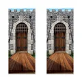 Beistle Plastic Castle Door Covers, 6' x 30", Set of 2- Enchanted Entrance, Medieval Themed Decorations, Knight Birthday Party Decor, Royal Princess Supplies, Halloween Celebrations