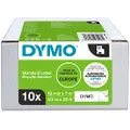 Dymo D1 Durable Label Tape, Black/White, 12 mm X 7 M (Pack of 10)