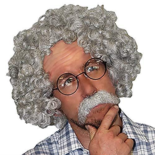 Deluxe Professor Wig w/ Latex Forehead and Moustache Deluxe Professor Wig w/ Latex Forehead and Moustache