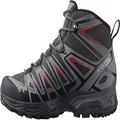 Salomon Men's X Ultra Pioneer Mid GTX Waterproof Trail Running and Hiking Shoe, Peat/Quiet Shade/Biking Red, 8