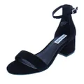 Steve Madden Women's Irenee Heeled Sandal, Black Suede, 6