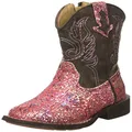ROPER Girls' Glitter Aztec Western Boot Square Toe Pink 3 D