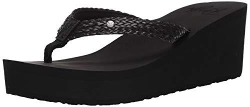 Roxy Women's Mellie Wedge Sandal Flat, Black 22, 5