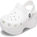 Crocs womens Classic Platform Clog, White, 9 US