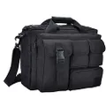 Jaegvida Tactical Briefcase Laptop Military Messenger Bag Computer and Tablet Shoulder Carrying Case for 14'' and 15.6" Laptop (Black)