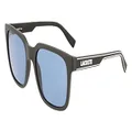 Lacoste Men's Sunglasses L967S - Matte Charcoal Black with Solid Blue Lens