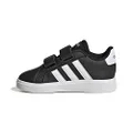 adidas Sportswear Grand Court Lifestyle Hook and Loop Shoes, Core Black/Cloud White/Core Black, 4K