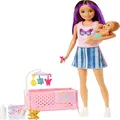 Barbie Doll and Accessories, Crib Playset with Skipper Doll, Baby Doll with Sleepy Eyes, Furniture and Themed Accessories, Babysitters Inc.