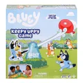 Bluey Keepy Uppy Game. Help Bluey, Bingo, and Chilli Keep The Motorized Balloon in The Air with The Character Paddles for 2-3 Players. Ages 4+
