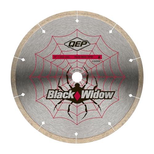 QEP 6-8008BW 8-Inch Black Widow Micro-Segmented Rim Diamond Blade, 5/8-Inch Arbor, Wet Cutting, 7640 Maximum RPM