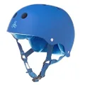 Triple 8 Rubber Helmet with Sweatsaver Liner (Royal Blue Rubber, Small)