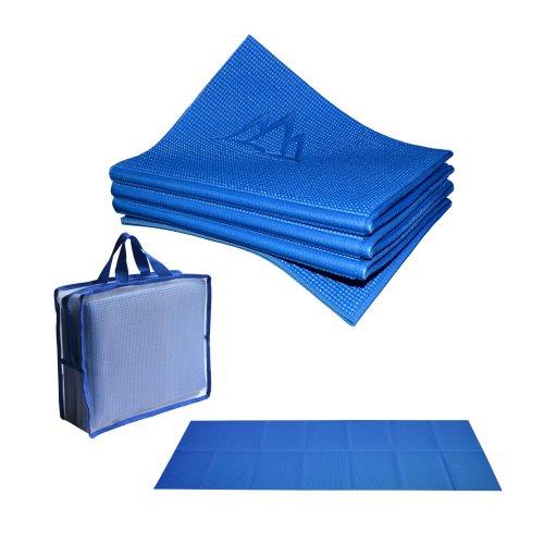 Khataland YoFoMat® - Best Travel Yoga Mat - Royal Blue, Extra Long 72", 1/6" Thick -Foldable to 12"x10"x3", Eco Friendly, Free from Phthalates/Latex