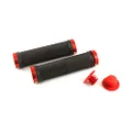 Clarks Dual Lock-On Handlebar Grips, 130 mm Length, Red/Black