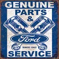 Nostalgia Signs Ford Genuine Parts Metal Sign, 32 cm Wide x 41 cm High