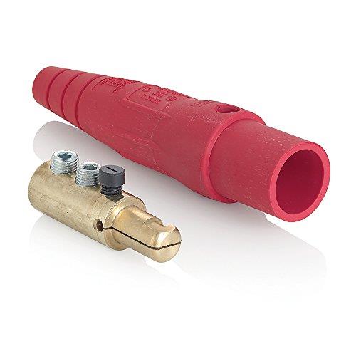 Leviton 16D33-UR 16-Series Taper Nose, Female Plug, Cam-Type Connector with Double Set Screw Termination, Red