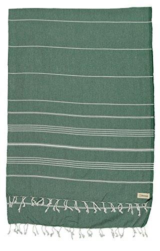 Bersuse 14552 100% Cotton - Anatolia XL Blanket Turkish Towel - 61X82 Inches, Forest Green