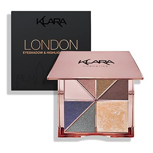 Klara Cosmetics Fashion Victim London Eyeshadow Highlight Palette Shimmer Matte Metallic Shine Waterproof 100% Colour Pigment