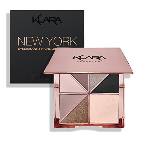 Klara Cosmetics New York Eyeshadow Highlight Palette Rosegold Shimmer Glitter Sparkle Luxury Versatile Crease-free easy-blend Long Lasting Full Color Pigment