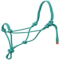 Weaver Leather Diamond Braid Rope Halter Teal/Gray/Orange, Average Horse