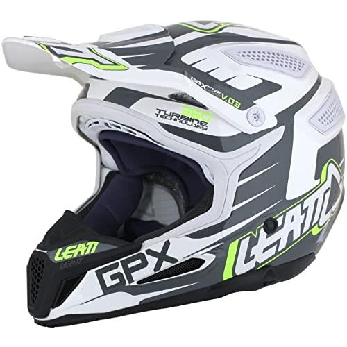 Leatt GPX 5.5 Light and Vented Motorcycle Helmet, Black/Lime