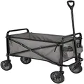 Amazon Basics Collapsible Folding Outdoor Utility Wagon with Cover Bag, Gray