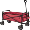 Amazon Basics Collapsible Folding Outdoor Utility Wagon with Cover Bag, Red