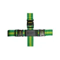 Korjo Crossed Luggage Straps, Includes 2 Travel Luggage Straps and Korjo Cross-Bridging Buckle, Green/Gold