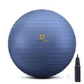 primasole Yoga & Exercise Ball for Balance Stability Fitness Workout Pilates at Home Office & Gym with Inflator Pump (17.7 inch Indigo Blue) PSS91NH055A