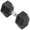 BalanceFrom Rubber Encased Hex Dumbbell in Pairs or Singles, Black