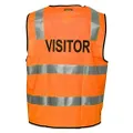 Prime Mover unisex Visitor Day Night Safety Vest with Tape, Orange, Large