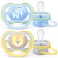 Philips Avent SCF085/01 Ultra Air Dummy 0-6 Months, Breathable Orthodontic, BPA Free, Double Pack, Elephant/Lion