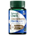 Nature's Own 4 in 1 Concentrated Fish Oil Capsules 60 - Naturally Derived Omega 3 - Supports Mental Function - Maintains healthy Nervous System Function, Heart, & Eye Health - Odourless Formula