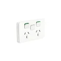 Schneider Electric Clipsal 10A 250V Horizontal Mount Double Switch Power Point with Extra Switch
