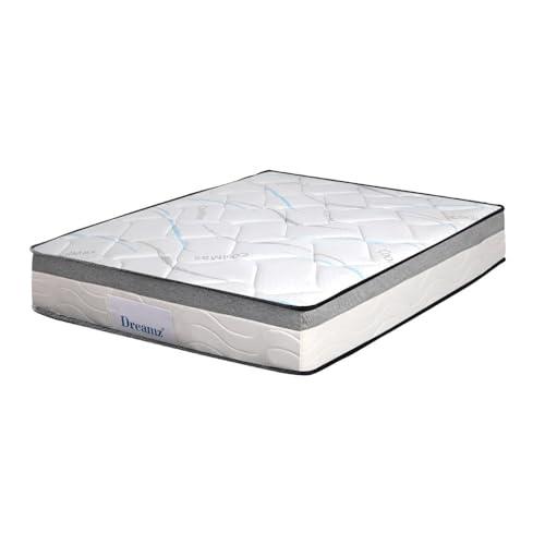 Dreamz Spring Medium Firm Mattress Bed Pocket Tight Top Foam, King Single Size, White