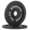 Signature Fitness Cast Iron Plate Weight Plate for Strength Training and Weightlifting, 1-Inch Center (Standard), 2.5LB (Set of 2)