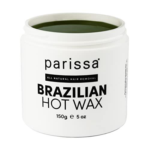 Parissa Brazilian & Underarm Hot Wax At-Home Waxing Kit, No-Strip & Microwavable Formula for Hair Removal on Bikini or Bod