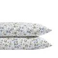 Laura Ashley Home - Pillow Case Set, Cotton Sateen Bedding, Softens with Each Wash (Spring Bloom Purple, 2 Piece)