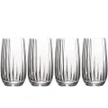 Mikasa Gail Optic Set of 4 Highball Tumbler Cups, 4 Count (Pack of 1), Clear