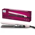 Philips 5000 Series Straightener, ThermoShield Technology, 50% Faster Straightening with Ionic Care, Argan Oil Infused Floating Plates, Temperature Display, BHS510/50, Pearl Peach