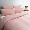 Tontine Gauze Grid King Bed Quilt Cover Set, King Bed, Mauve