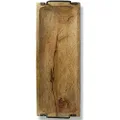 Assemble Mango Wood Tray with Metal Handles, 51 cm x 19 cm x 6 cm Size, Brown