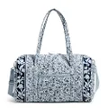 Vera Bradley Women's Cotton Large Travel Duffle Bag, Perennials Gray - Recycled Cotton, One Size, Cotton Large Travel Duffle Bag