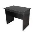 HEQS Redfern Simpleline Studydesk, Black, Melamine Laminated Board, Office Furniture