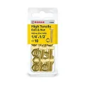Romak 018000 Yellow Zinc HI Tensile Hex Bolt and Nut, 1/4 Inch x 1/2 Inch Size