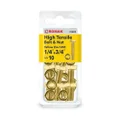 Romak 018010 Yellow Zinc HI Tensile Hex Bolt and Nut, 1/4 Inch x 3/4 Inch Size