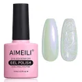 AIMEILI Pearl Gel Nail Polish, Shimmer Mermaid Nail Gel Soak Off U V Gel Polish - (171) 10ml